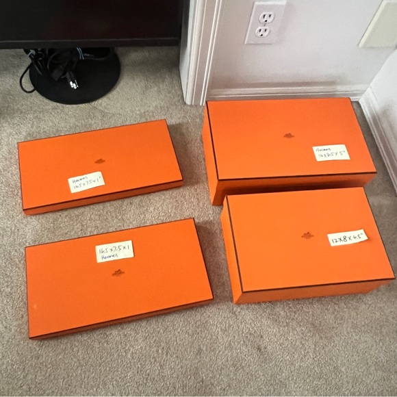 Hermes empty 4 boxes gift orange authentic